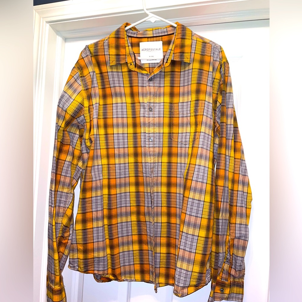 Men’s XL Plaid Casual Button-Down Aeropostale